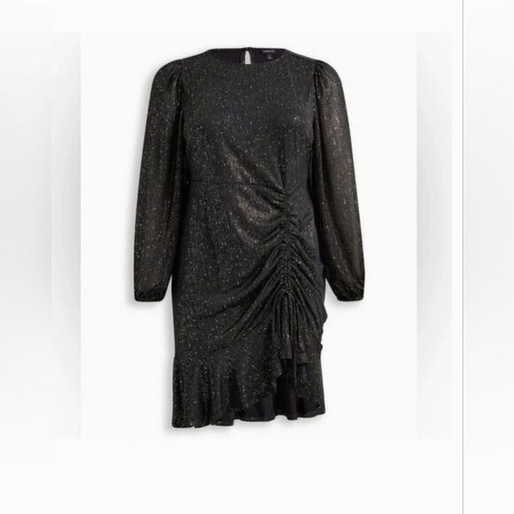NEW TORRID Sparkly Party Dress Plus Size Formal Event Glam Black Glitter Sleek - Picture 4 of 15